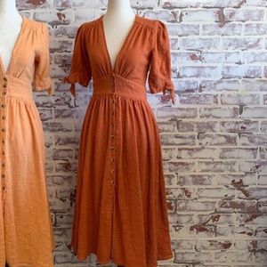 Free people Rust orange dress xs